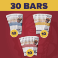 Graphic of 30 bars (10 of blueberry, 10 of sumac, 10 of cherry)