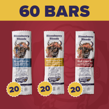 Graphic of 60 bars (20 of blueberry, 20 of sumac, 20 of cherry)