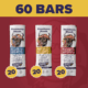 Graphic of 60 bars (20 of blueberry, 20 of sumac, 20 of cherry)